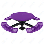 MyTcoat MYT - TRS46 - 12 46″ Round Solid Top Pedestal Picnic Table With Inground Mount (30