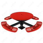 MyTcoat MYT - TRS46 - 12 46″ Round Solid Top Pedestal Picnic Table With Inground Mount (30