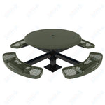 MyTcoat MYT - TRS46 - 12 46″ Round Solid Top Pedestal Picnic Table With Inground Mount (30