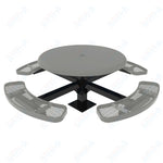 MyTcoat MYT - TRS46 - 12 46″ Round Solid Top Pedestal Picnic Table With Inground Mount (30