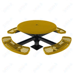 MyTcoat MYT - TRS46 - 12 46″ Round Solid Top Pedestal Picnic Table With Inground Mount (30