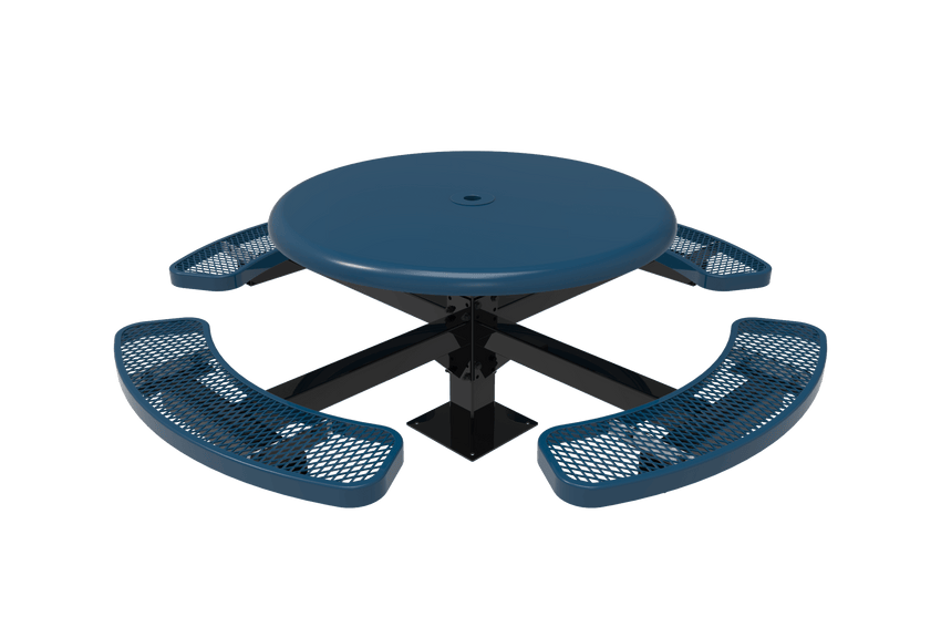 MyTcoat MYT-TRS46-13 46″ Round Solid Top Pedestal Picnic Table With Surface Mount (30"H) - SchoolOutlet
