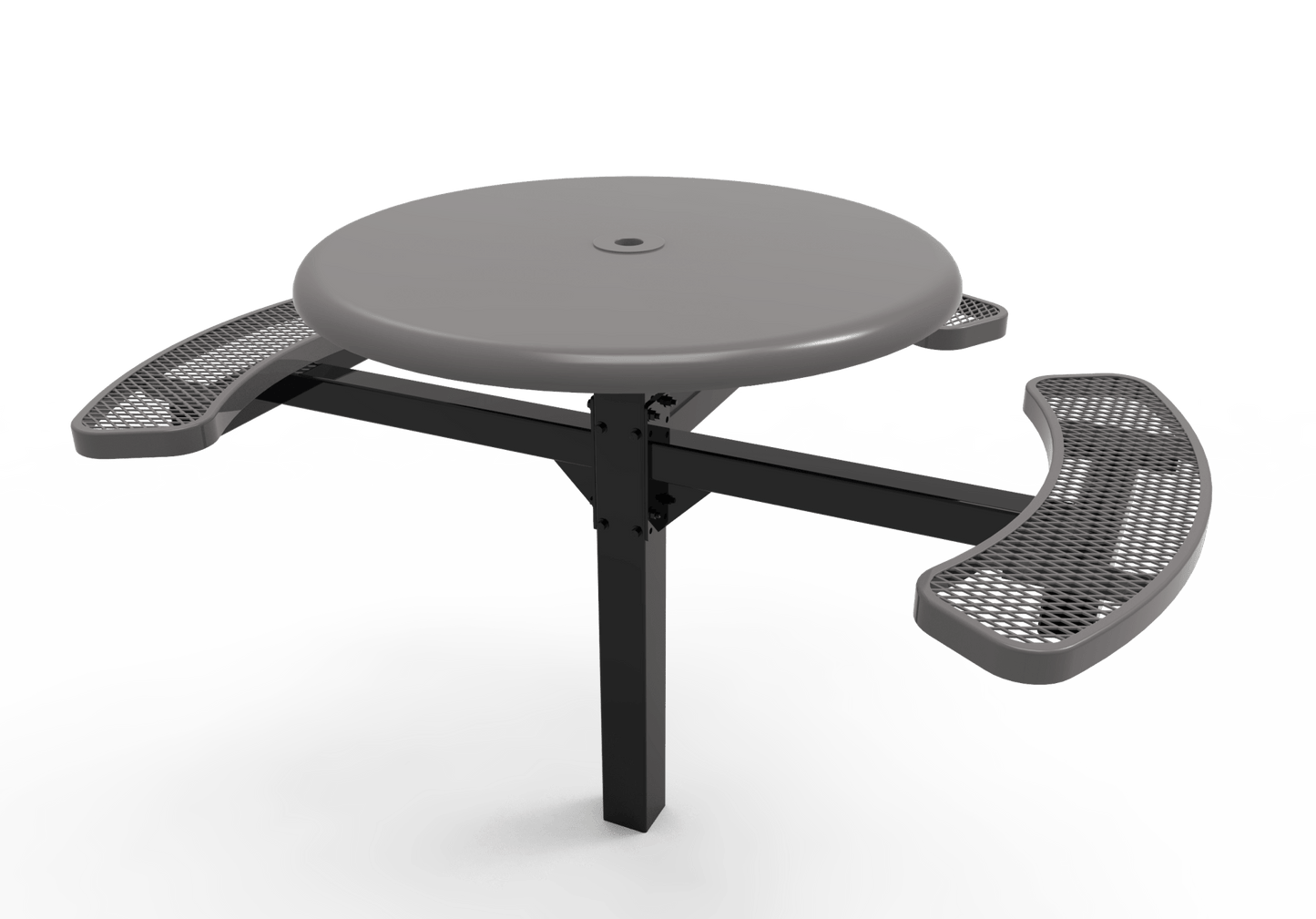 MyTcoat MYT-TRS46-14-003 46″ Round Solid Top Pedestal Picnic Table with Inground Mount, 3 Seat and ADA Accessible (30"H) - SchoolOutlet