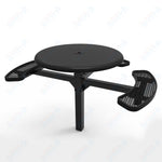 MyTcoat MYT - TRS46 - 14 - 003 46″ Round Solid Top Pedestal Picnic Table with Inground Mount, 3 Seat and ADA Accessible (30