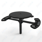 MyTcoat MYT - TRS46 - 14 - 003 46″ Round Solid Top Pedestal Picnic Table with Inground Mount, 3 Seat and ADA Accessible (30
