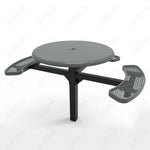 MyTcoat MYT - TRS46 - 14 - 003 46″ Round Solid Top Pedestal Picnic Table with Inground Mount, 3 Seat and ADA Accessible (30