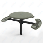 MyTcoat MYT - TRS46 - 14 - 003 46″ Round Solid Top Pedestal Picnic Table with Inground Mount, 3 Seat and ADA Accessible (30