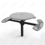 MyTcoat MYT - TRS46 - 14 - 003 46″ Round Solid Top Pedestal Picnic Table with Inground Mount, 3 Seat and ADA Accessible (30