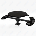MyTcoat MYT - TRS46 - 15 - 003 46″ Round Solid Top Pedestal Picnic Table with Surface Mount, 3 Seat and ADA Accessible (30