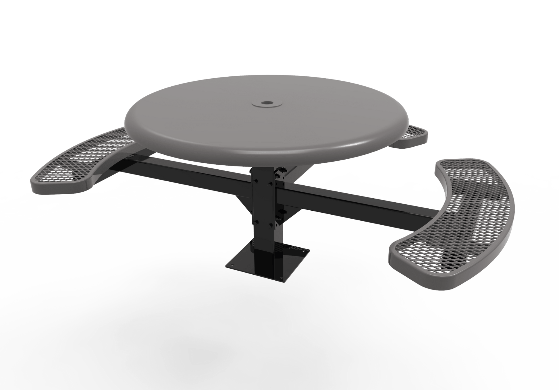 MyTcoat MYT-TRS46-15-003 46″ Round Solid Top Pedestal Picnic Table with Surface Mount, 3 Seat and ADA Accessible (30"H) - SchoolOutlet