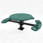 MyTcoat MYT - TRS46 - 15 - 003 46″ Round Solid Top Pedestal Picnic Table with Surface Mount, 3 Seat and ADA Accessible (30