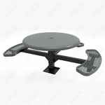MyTcoat MYT - TRS46 - 15 - 003 46″ Round Solid Top Pedestal Picnic Table with Surface Mount, 3 Seat and ADA Accessible (30