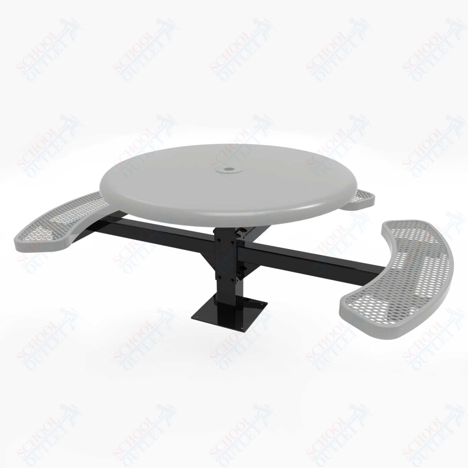 MyTcoat MYT - TRS46 - 15 - 003 46″ Round Solid Top Pedestal Picnic Table with Surface Mount, 3 Seat and ADA Accessible (30"H) - SchoolOutlet