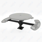 MyTcoat MYT - TRS46 - 15 - 003 46″ Round Solid Top Pedestal Picnic Table with Surface Mount, 3 Seat and ADA Accessible (30