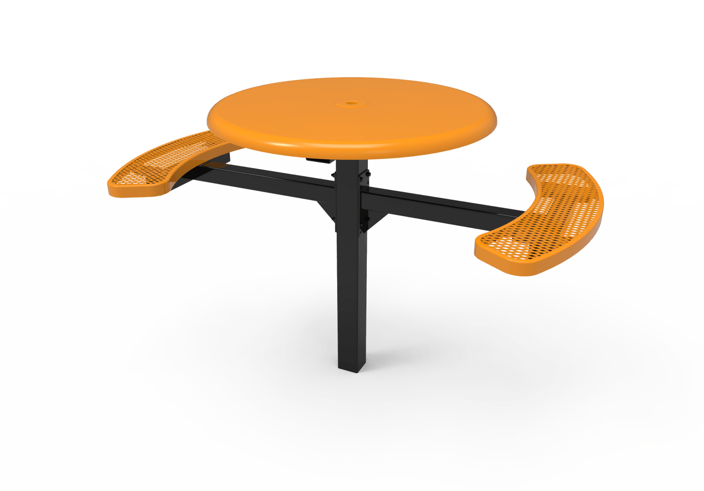 MyTcoat MYT-TRS46-16-002 46″ Round Solid Top Pedestal Picnic Table with Inground Mount, 2 Seat and Alternate ADA Accessible (30"H) - SchoolOutlet