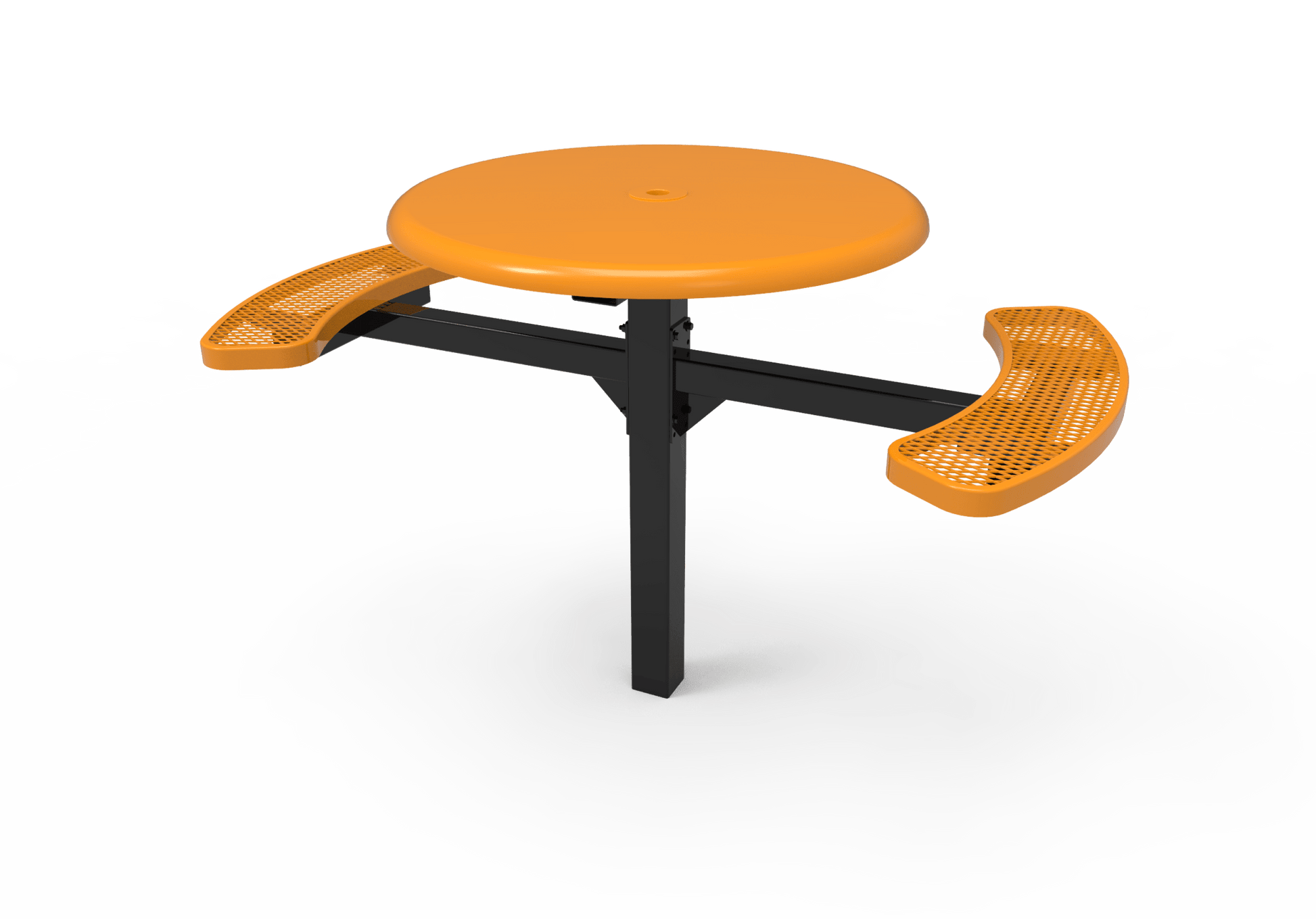 MyTcoat MYT-TRS46-16-002 46″ Round Solid Top Pedestal Picnic Table with Inground Mount, 2 Seat and Alternate ADA Accessible (30"H) - SchoolOutlet