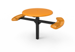 MyTcoat MYT-TRS46-16-002 46″ Round Solid Top Pedestal Picnic Table with Inground Mount, 2 Seat and Alternate ADA Accessible (30