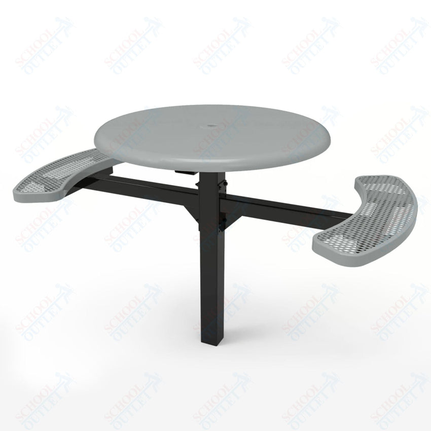 MyTcoat MYT - TRS46 - 16 - 002 46″ Round Solid Top Pedestal Picnic Table with Inground Mount, 2 Seat and Alternate ADA Accessible (30"H) - SchoolOutlet