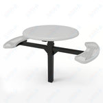 MyTcoat MYT - TRS46 - 16 - 002 46″ Round Solid Top Pedestal Picnic Table with Inground Mount, 2 Seat and Alternate ADA Accessible (30