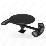 MyTcoat MYT - TRS46 - 17 - 002 46″ Round Solid Top Pedestal Picnic Table with Surface Mount, 2 Seat and Alternate ADA Accessible (30