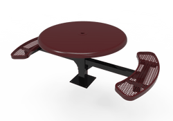 MyTcoat MYT-TRS46-17-002 46″ Round Solid Top Pedestal Picnic Table with Surface Mount, 2 Seat and Alternate ADA Accessible (30"H)