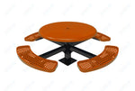MyTcoat MYT - TRS46 - 12 46″ Round Solid Top Pedestal Picnic Table With Inground Mount (30