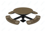 MyTcoat MYT - TRS46 - 12 46″ Round Solid Top Pedestal Picnic Table With Inground Mount (30