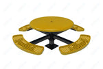 MyTcoat MYT - TRS46 - 12 46″ Round Solid Top Pedestal Picnic Table With Inground Mount (30