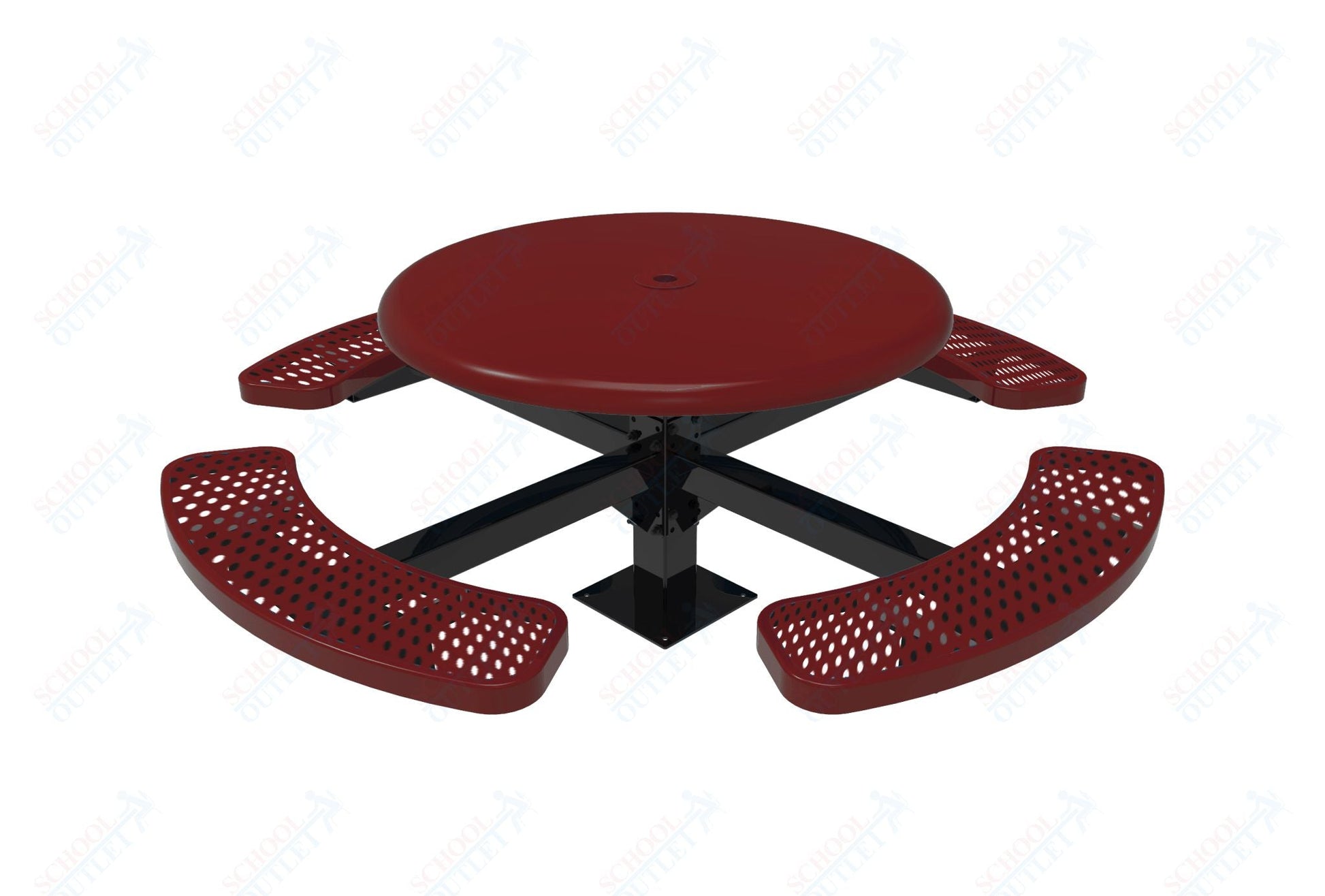 MyTcoat MYT - TRS46 - 13 46″ Round Solid Top Pedestal Picnic Table With Surface Mount (30"H) - SchoolOutlet