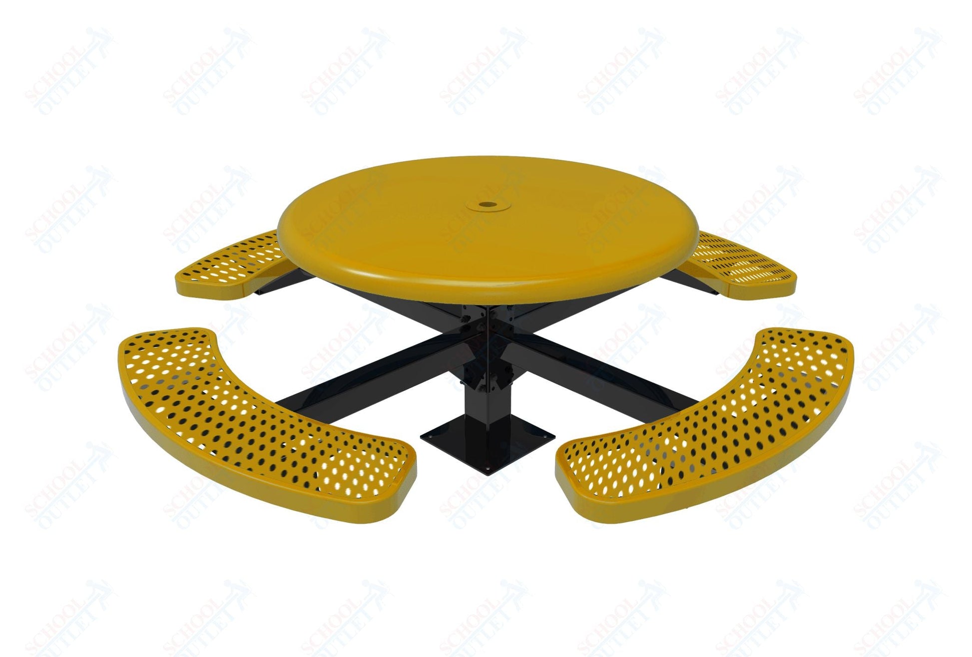 MyTcoat MYT - TRS46 - 13 46″ Round Solid Top Pedestal Picnic Table With Surface Mount (30"H) - SchoolOutlet