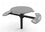 MyTcoat MYT - TRS46 - 14 - 003 46″ Round Solid Top Pedestal Picnic Table with Inground Mount, 3 Seat and ADA Accessible (30