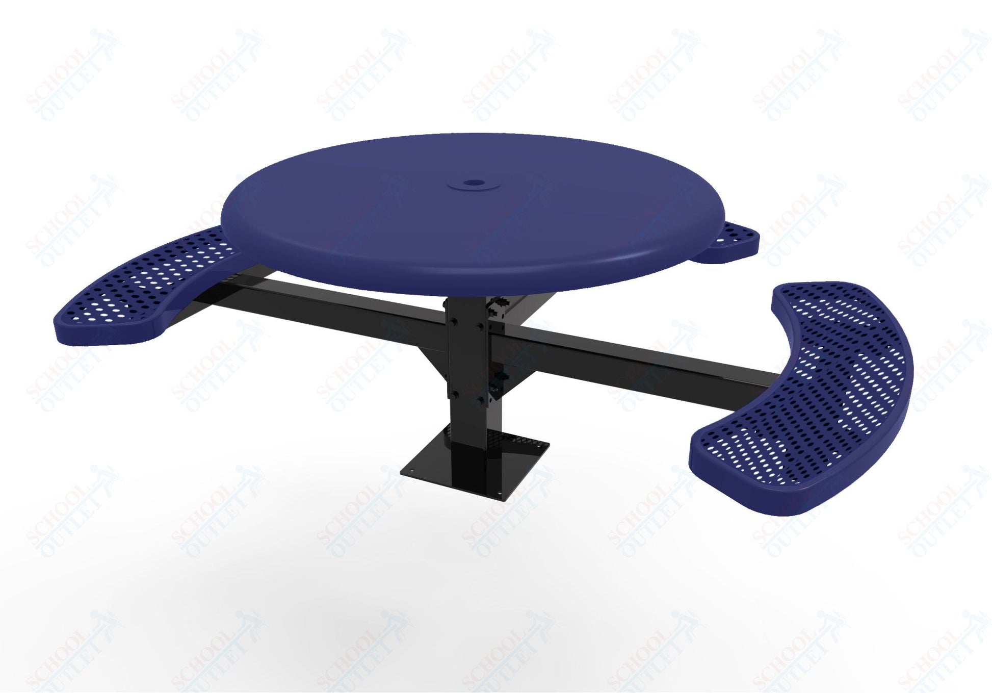 MyTcoat MYT - TRS46 - 15 - 003 46″ Round Solid Top Pedestal Picnic Table with Surface Mount, 3 Seat and ADA Accessible (30"H) - SchoolOutlet