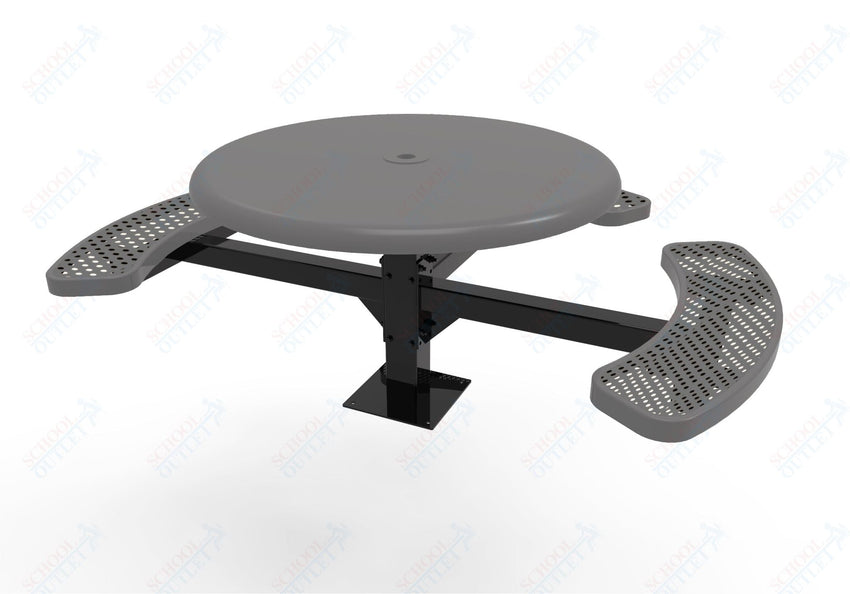 MyTcoat MYT - TRS46 - 15 - 003 46″ Round Solid Top Pedestal Picnic Table with Surface Mount, 3 Seat and ADA Accessible (30"H) - SchoolOutlet