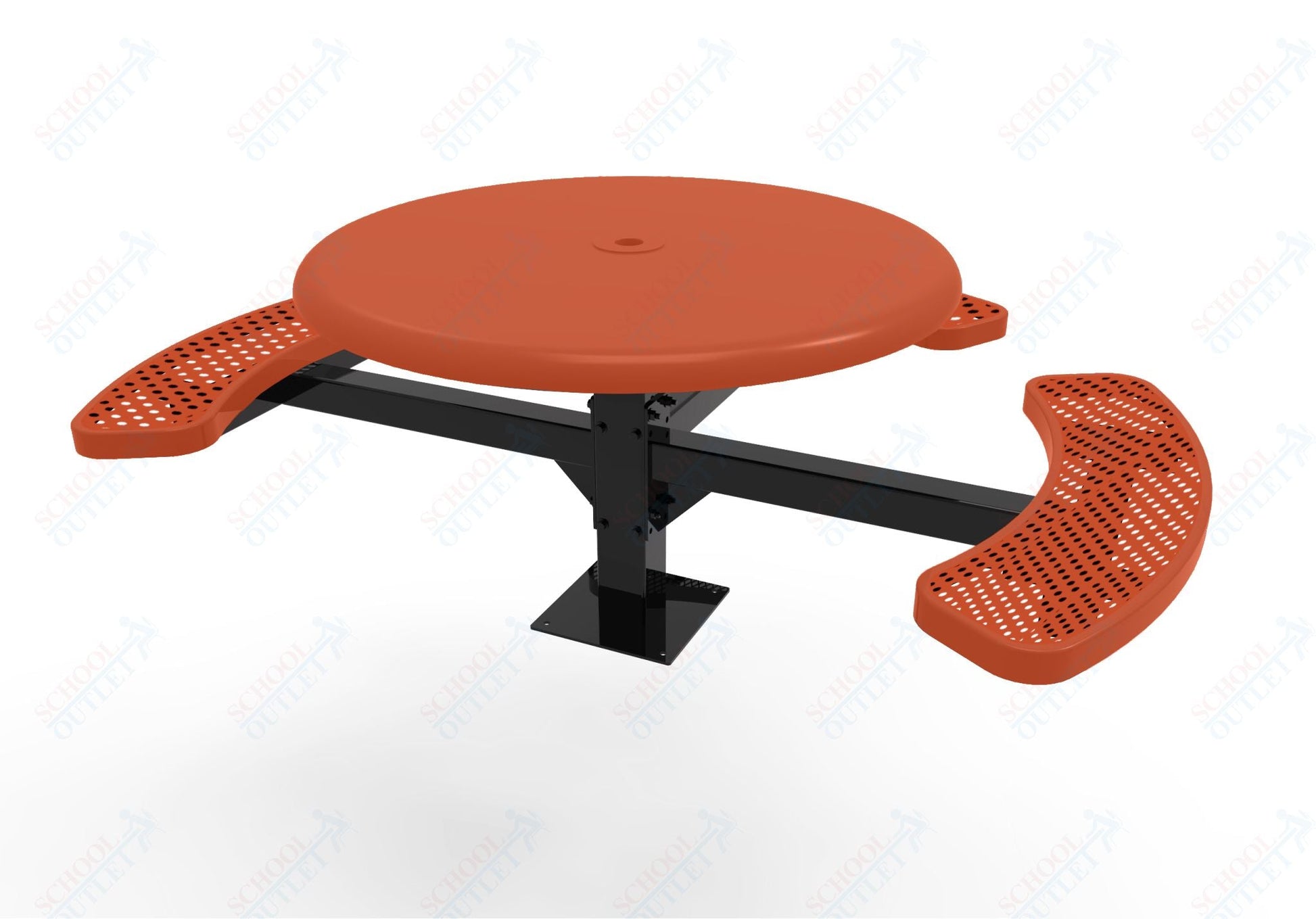 MyTcoat MYT - TRS46 - 15 - 003 46″ Round Solid Top Pedestal Picnic Table with Surface Mount, 3 Seat and ADA Accessible (30"H) - SchoolOutlet