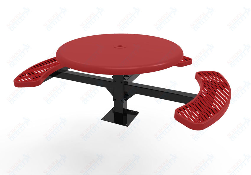 MyTcoat MYT - TRS46 - 15 - 003 46″ Round Solid Top Pedestal Picnic Table with Surface Mount, 3 Seat and ADA Accessible (30"H) - SchoolOutlet