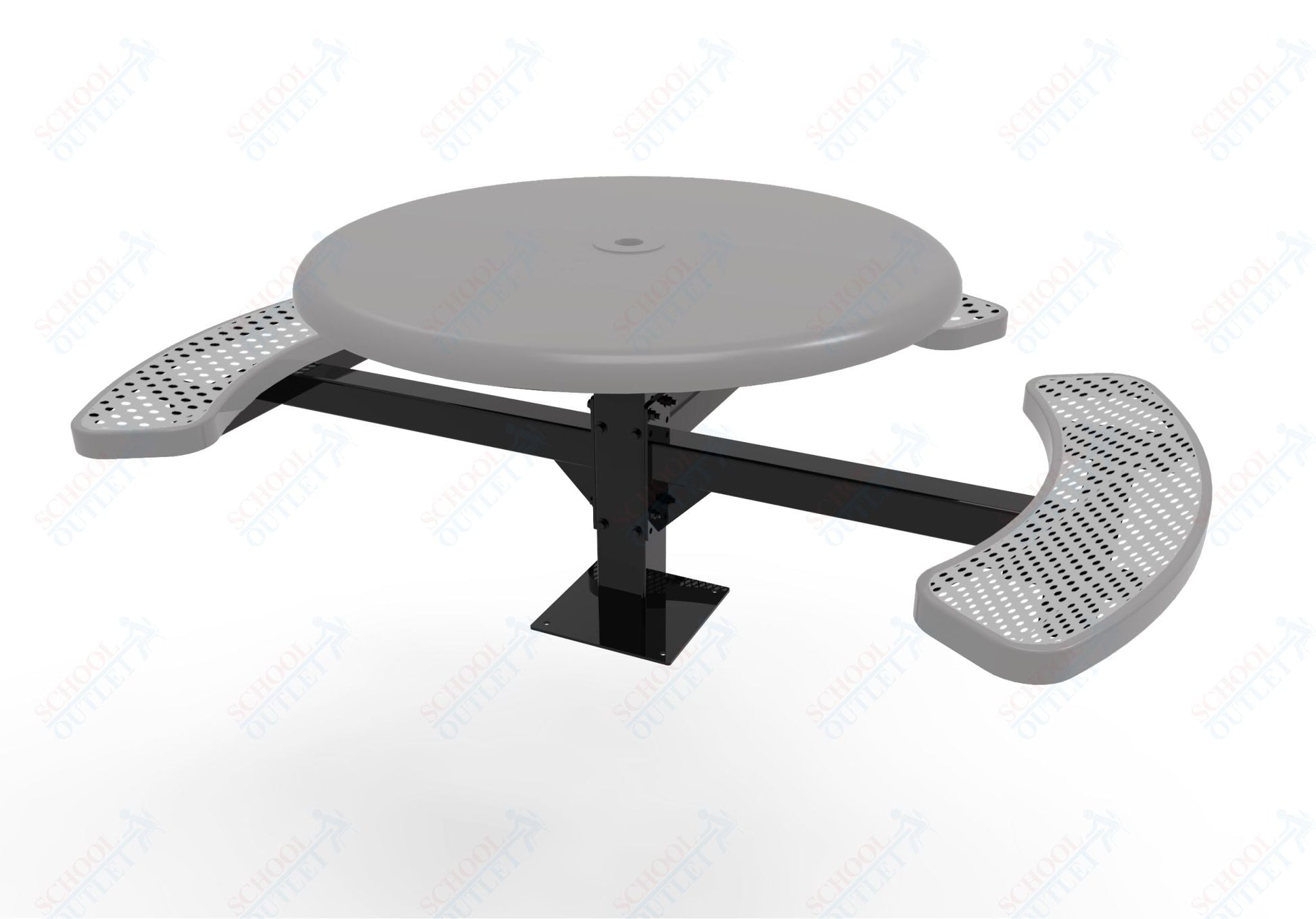 MyTcoat MYT - TRS46 - 15 - 003 46″ Round Solid Top Pedestal Picnic Table with Surface Mount, 3 Seat and ADA Accessible (30"H) - SchoolOutlet