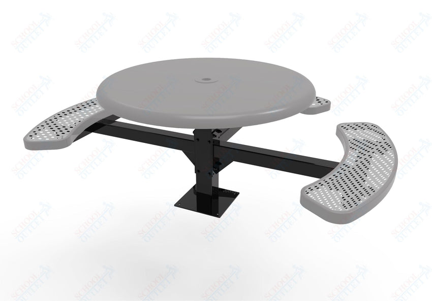MyTcoat MYT - TRS46 - 15 - 003 46″ Round Solid Top Pedestal Picnic Table with Surface Mount, 3 Seat and ADA Accessible (30"H) - SchoolOutlet