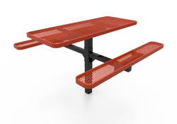 MyTcoat MYT-TRT06-06 6′ Rectangular Pedestal Picnic Table with Inground Mount (72"W x 72.5"D x 30"H)