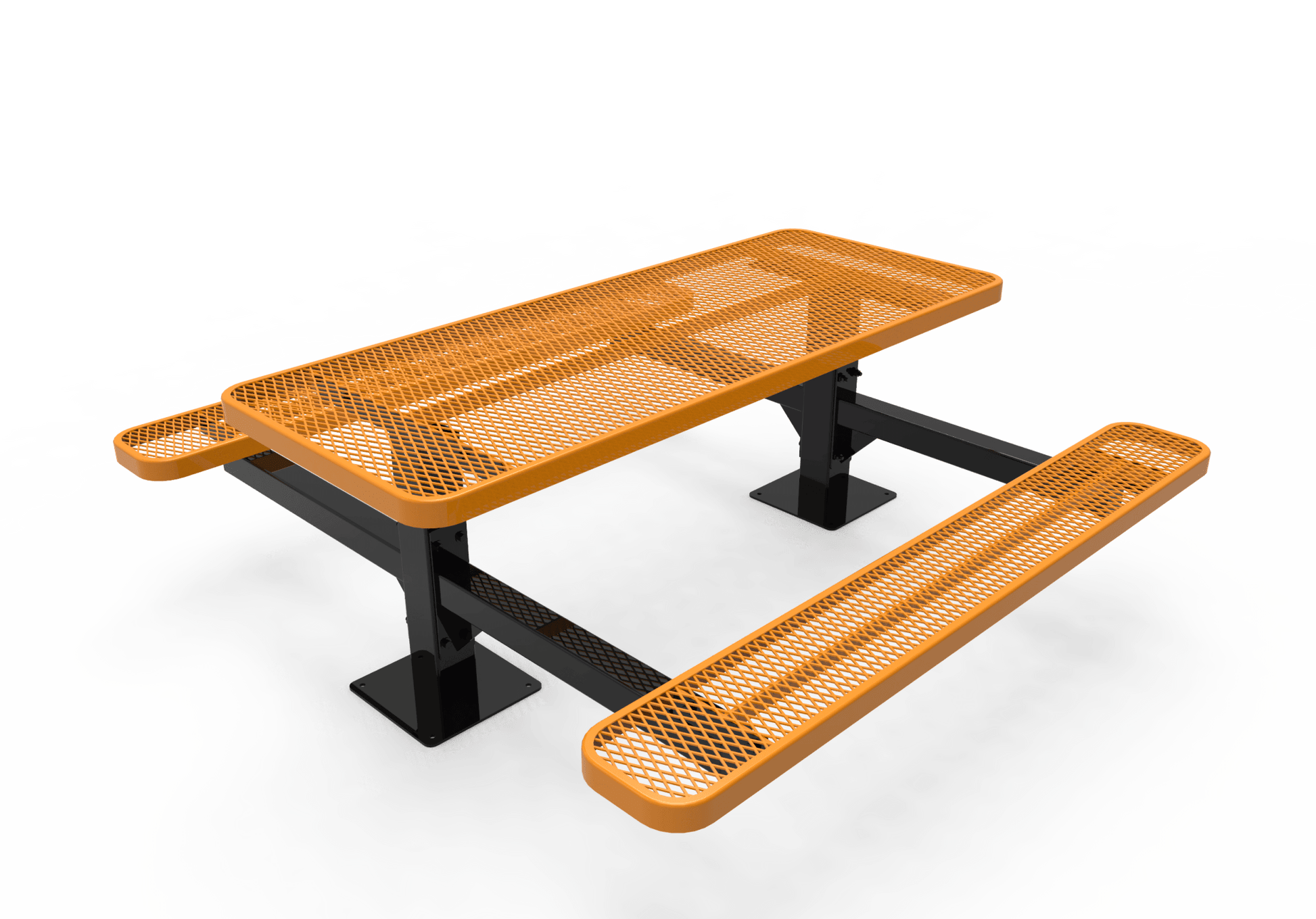 MyTcoat MYT-TRT06-09 6′ Rectangular Double Pedestal Picnic Table with Surface Mount (72"W x 75.5"D x 30"H) - SchoolOutlet