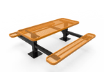 MyTcoat MYT-TRT06-09 6′ Rectangular Double Pedestal Picnic Table with Surface Mount (72