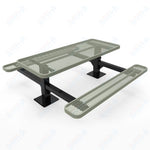 MyTcoat MYT - TRT06 - 09 6′ Rectangular Double Pedestal Picnic Table with Surface Mount (72