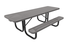 MyTcoat MYT-TRT08-002 8' Rectangular Portable Picnic Table with 2 Benches and Alternate ADA Accessible (94"W x 60"D x 30''H)