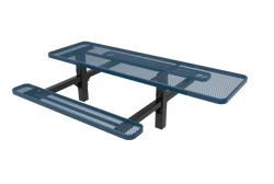 MyTcoat MYT-TRT08-08-001 8' Rectangular Double Pedestal Picnic Table with Inground Mount and ADA Accessible (96"W x 75.5"D x 30"H)