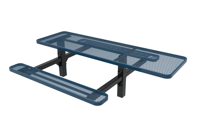MyTcoat MYT-TRT08-08-001 8' Rectangular Double Pedestal Picnic Table with Inground Mount and ADA Accessible (96"W x 75.5"D x 30"H) - SchoolOutlet