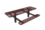 MyTcoat MYT-TRT08-08-002 8' Rectangular Double Pedestal Picnic Table with Inground Mount and Alternate ADA Accessible (96