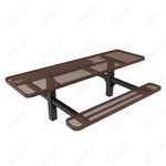 MyTcoat MYT - TRT08 - 08 - 002 8' Rectangular Double Pedestal Picnic Table with Inground Mount and Alternate ADA Accessible (96