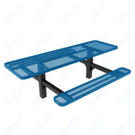 MyTcoat MYT - TRT08 - 08 - 002 8' Rectangular Double Pedestal Picnic Table with Inground Mount and Alternate ADA Accessible (96