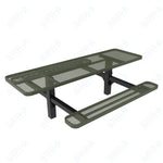 MyTcoat MYT - TRT08 - 08 - 002 8' Rectangular Double Pedestal Picnic Table with Inground Mount and Alternate ADA Accessible (96