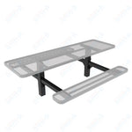MyTcoat MYT - TRT08 - 08 - 002 8' Rectangular Double Pedestal Picnic Table with Inground Mount and Alternate ADA Accessible (96