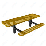 MyTcoat MYT - TRT08 - 08 - 002 8' Rectangular Double Pedestal Picnic Table with Inground Mount and Alternate ADA Accessible (96